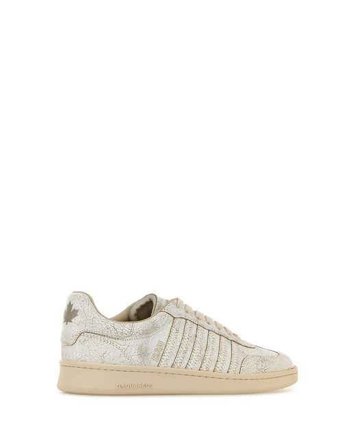 DSquared² White Leather Boxer Sneakers for men