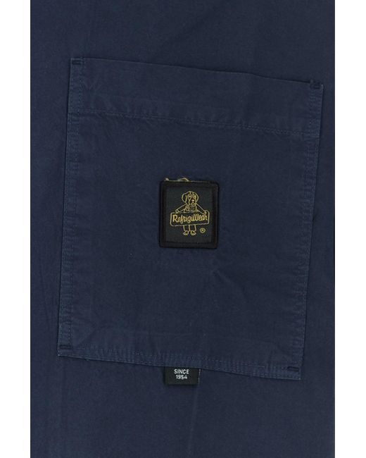 Tシャツ・カットソー REFRIGIWEAR Navy blue cotton Stone shirt Refrigiwear Navy Blue Cotton Stone Shirt for Men | Lyst
