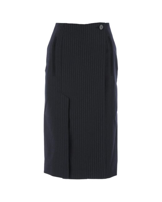 Prada Embroidered Wool Skirt in Black - Lyst