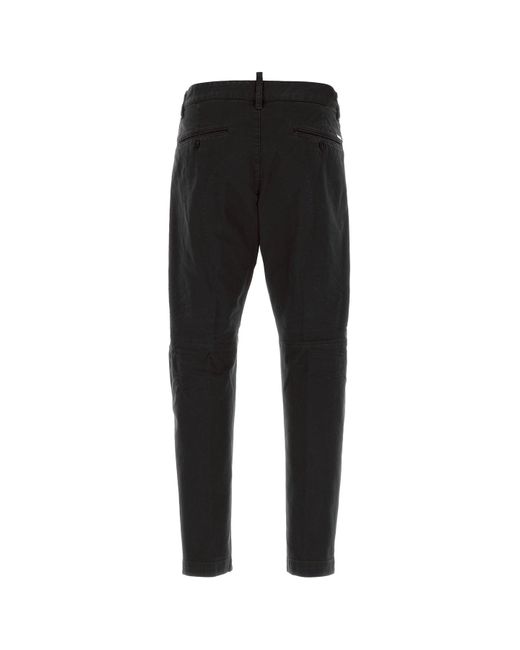 Pantalone Sexy Chino in cotone stretch nero di DSquared² in Black da Uomo