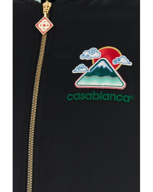 Casablanca Black Two-tone Satin Bomber Jacket for men