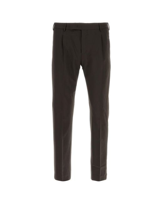 Pantalone in lana stretch testa di moro di PT Torino in Black da Uomo