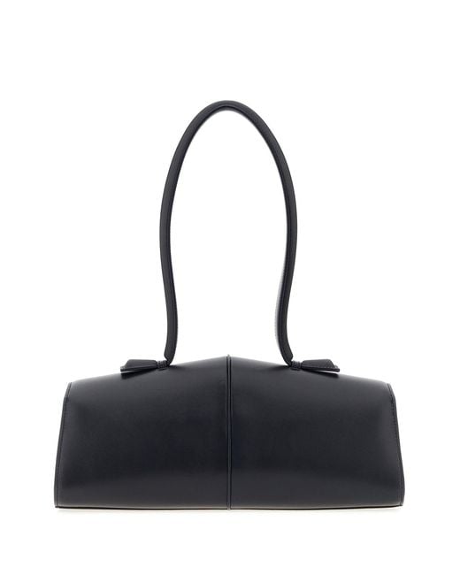 Jil Sander Black Midnight Leather Linea Shoulder Bag