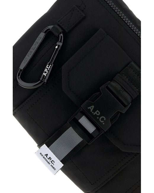 A.P.C. Black Fabric Banane Belt Bag for men