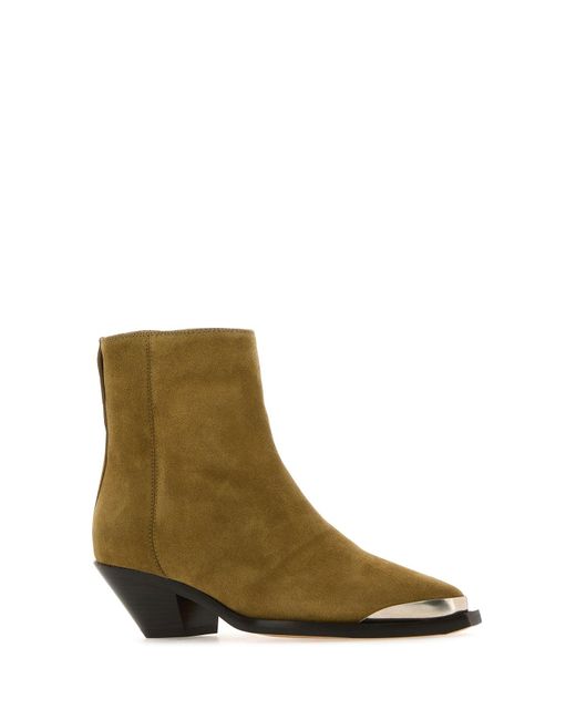 Isabel Marant Brown Beige Suede Adnae Ankle Boots