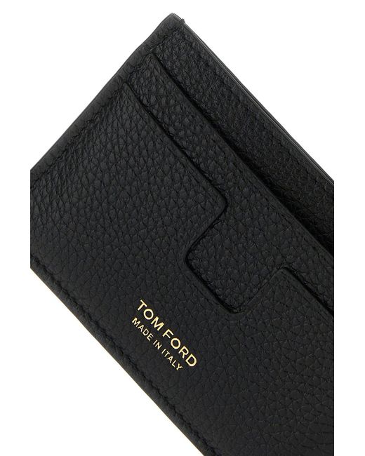 Tom Ford Black Leather Card Holder for men