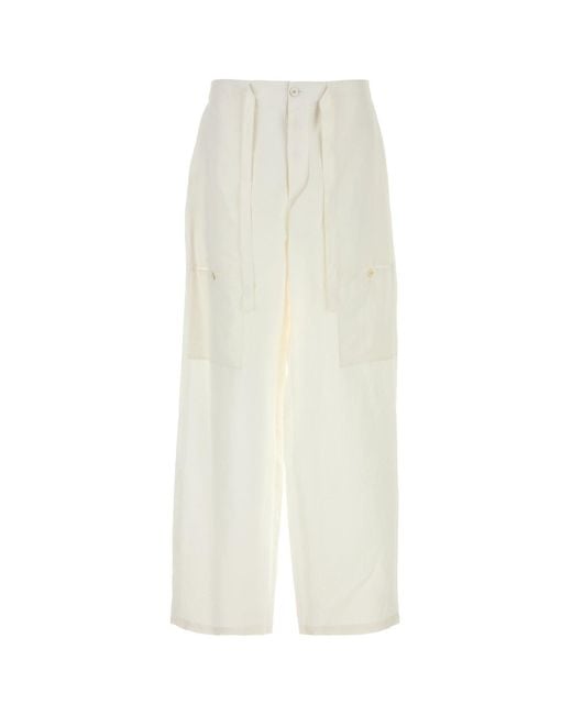 Jil Sander White Cargo Pants for men