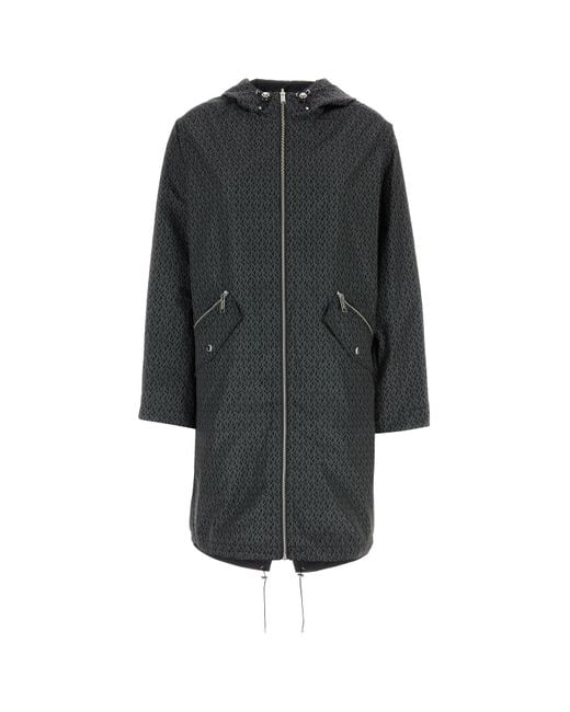MICHAEL Michael Kors Black Printed Polyester Parka
