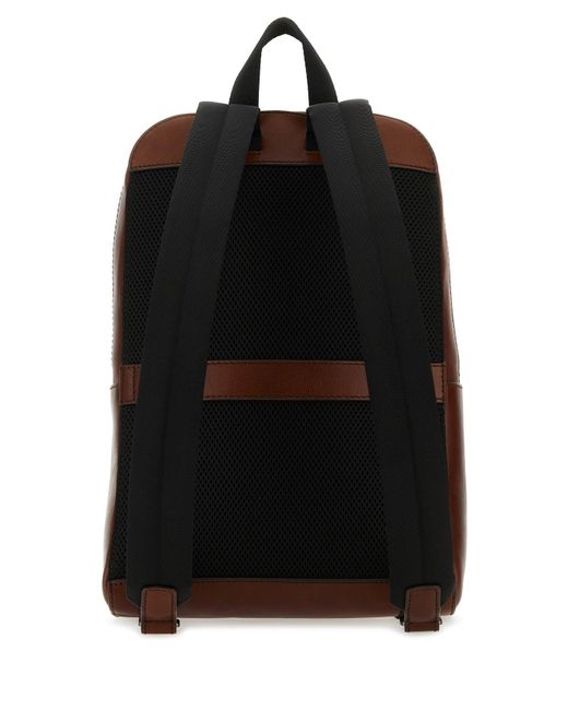 Zaino Damiano piccolo in pelle marrone di The Bridge in Brown