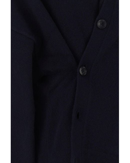 Extreme Cashmere Navy Blue Stretch Cashmere Blend N°24 Oversize Cardigan