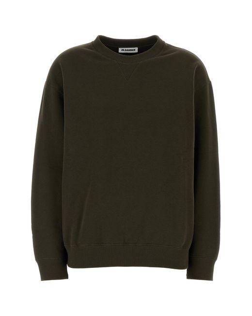 Jil Sander Olive Green Cotton Sweatshirt