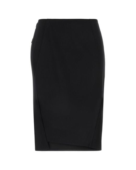 Gonna midi in misto lana di Versace in Black