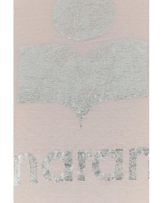 Isabel Marant Multicolor Pink Linen Zewel T-shirt