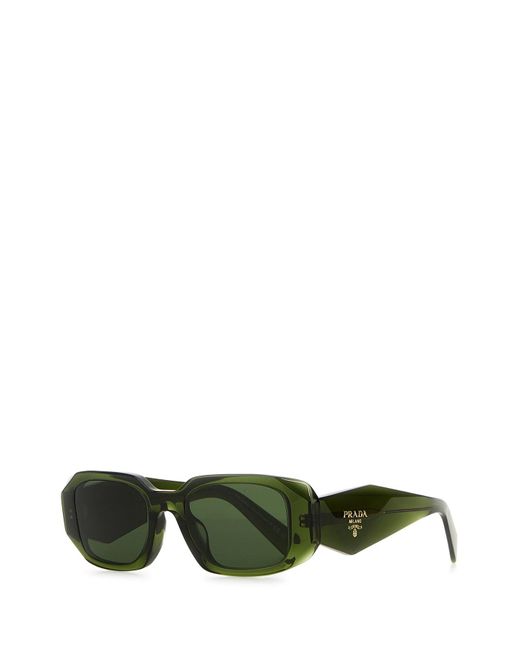 Occhiali da sole in acetato verde militare di Prada in Green