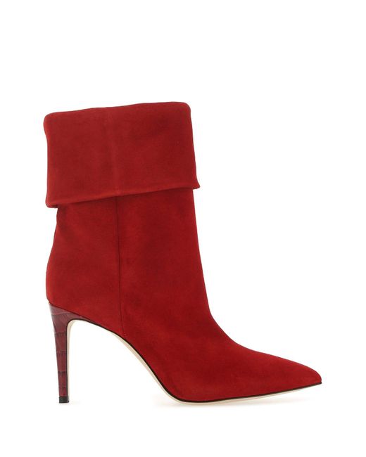 womens red suede booties