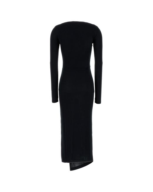 Isabel Marant Black Jelina Long Draped Jersey Dress