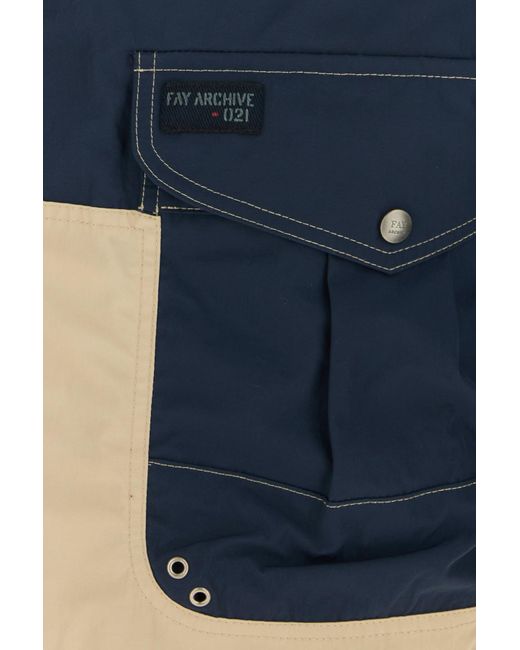 Fay Blue Two-tone Nylon Jacket for men