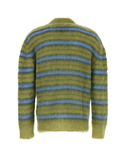 Cardigan in misto mohair ricamato di Marni in Green da Uomo