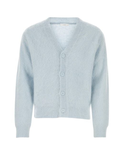 1989 STUDIO Pastel Light Blue Mohair Blend Cardigan for men
