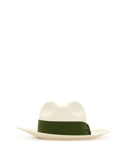 Frescobol Carioca Green White Straw Rafael Hat for men