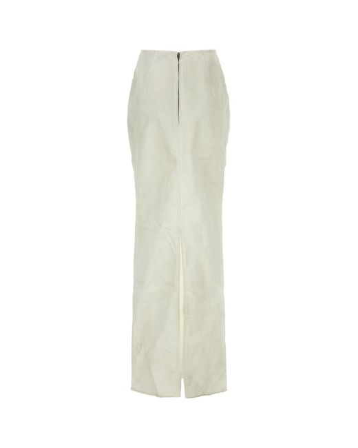 Entire studios White Stretch Denim Channel Skirt