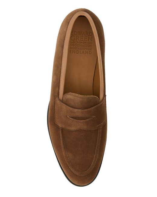Edward Green Brown Suede Piccadilly Loafers for men