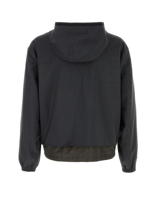 Dolce & Gabbana Black Charcoal Stretch Wool Blend Jacket for men