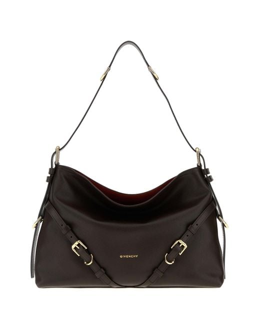 Givenchy Black Dark Leather Medium Voyou Shoulder Bag
