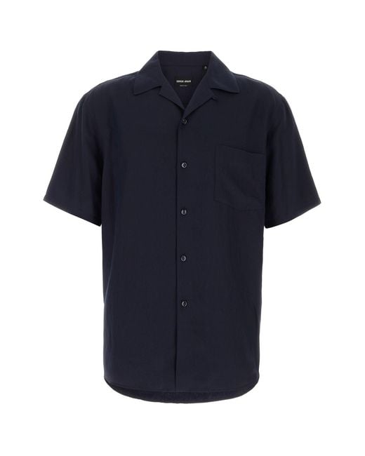 Giorgio Armani Blue Solid Regular Shirt for men