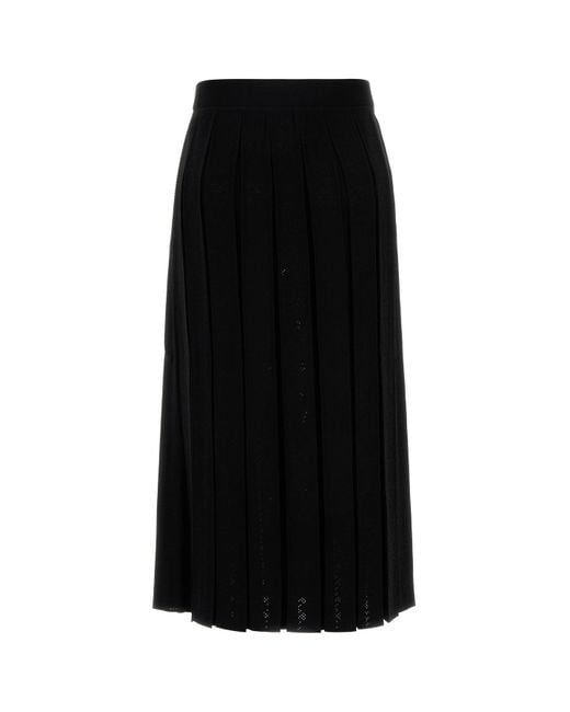 Gonna in misto viscosa nera di Tory Burch in Black