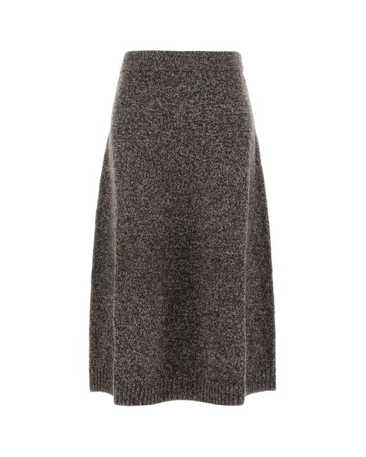 Gonna Piega in lana multicolor di Max Mara in Gray