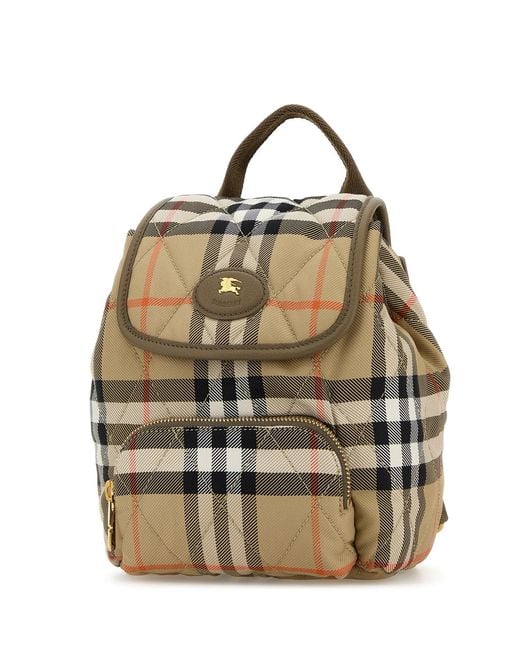 Burberry Multicolor Embroidered Canvas Mini Horseshoe Backpack