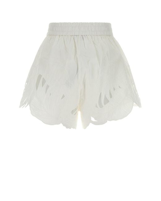 Zimmermann White Poplin Mahon Shorts