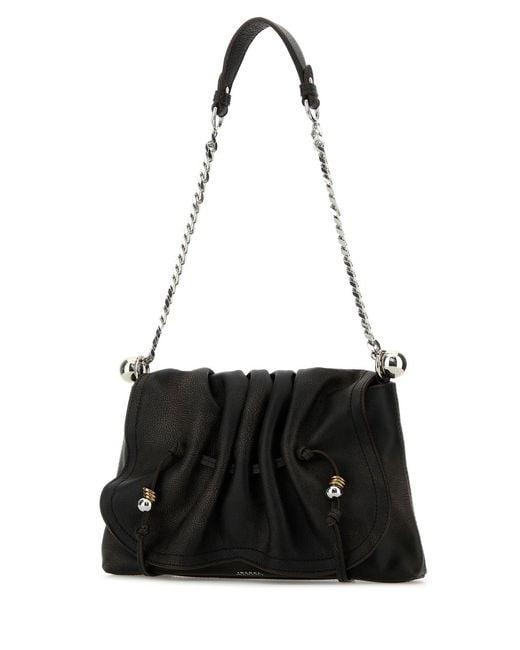 Isabel Marant Black Dark Leather Bolton Shoulder Bag