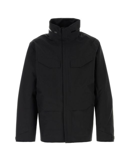 Veilance Black Nylon Field Windbreaker for men