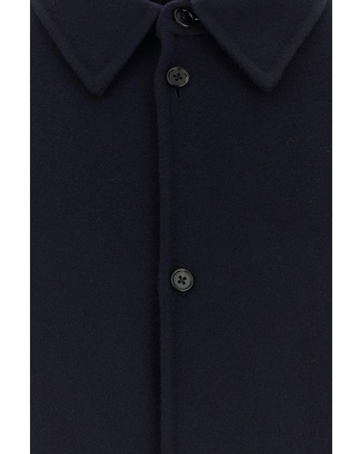 Jil Sander Blue Midnight Wool Shirt for men