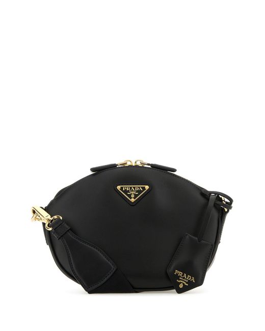 Borsa a tracolla in pelle nera di Prada in Black