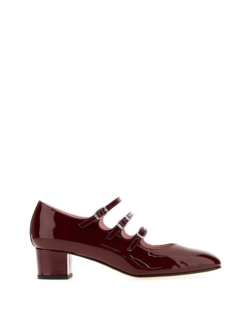 CAREL PARIS Brown Burgundy Leather Kina Pumps