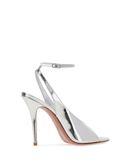 AMINA MUADDI White Silver Leather Anok Sandals