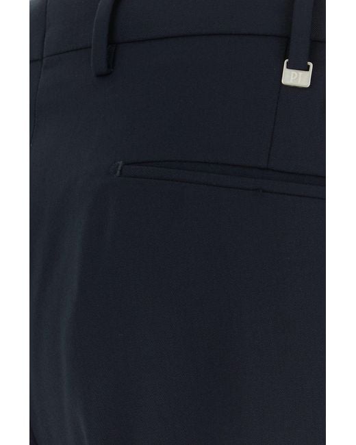 PT Torino Midnight Blue Stretch Wool Pant for men