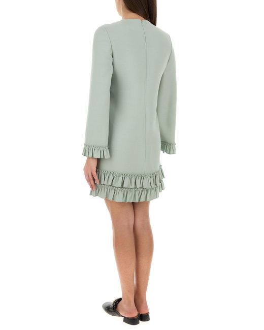 Valentino Garavani Mint Green Wool Blend Mini Dress