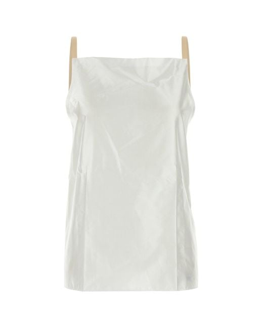Carven White Polyester Blend Top