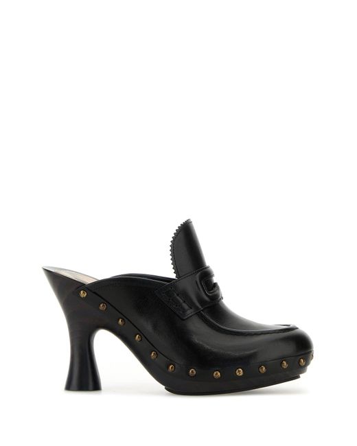 Sabot in pelle nera di Burberry in Black