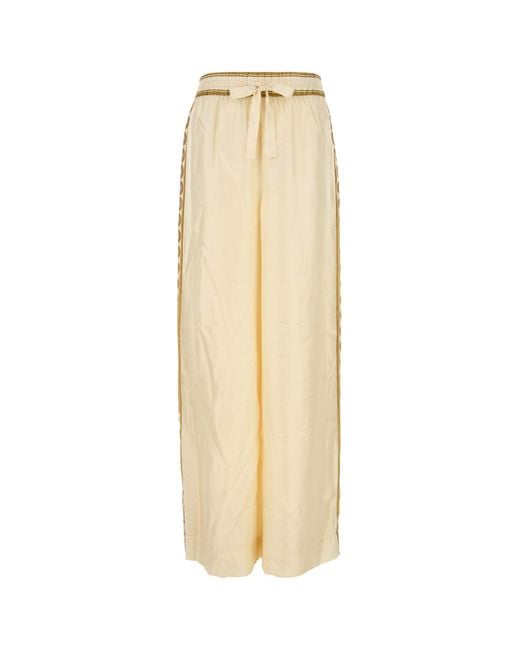 Zimmermann Natural Cream Twill Luna Wide-leg Pant