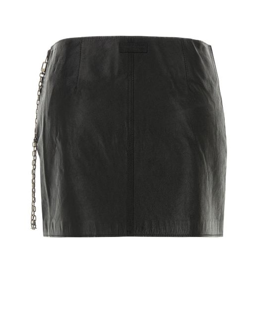 Alexander Wang Black Low-Rise Leather Mini Skirt