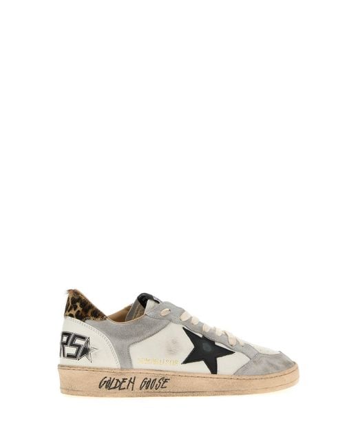 Golden Goose Deluxe Brand White Deluxe Brand Two-Tone Leather And Suede Ball Star Sneakers for men