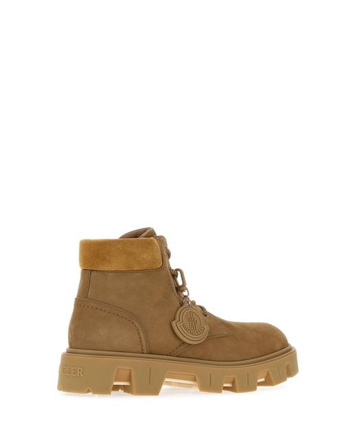 Moncler Brown Suede Peak City Ankle Boots for men