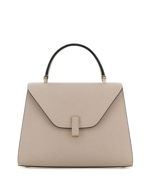 Valextra Natural Dove Grey Leather Medium Iside Handbag