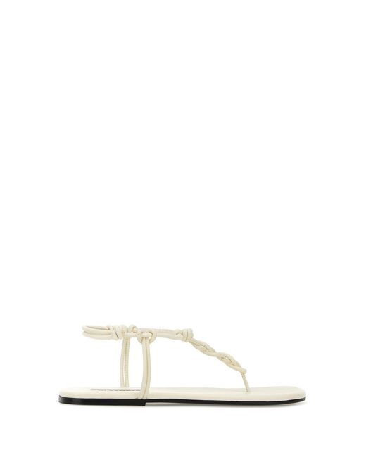 Jil Sander White Leather Tangle Sandals