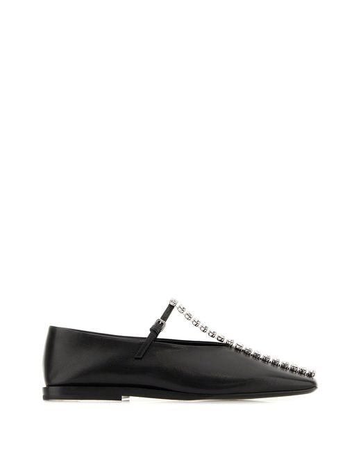Jil Sander Black Leather Ballerinas